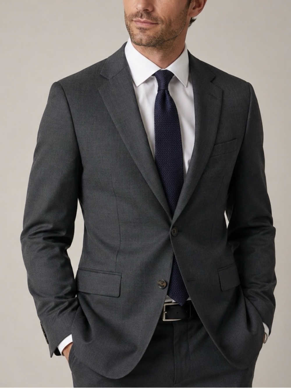 Ted Baker Dark Gray Two-Button Wool Suit Jacket